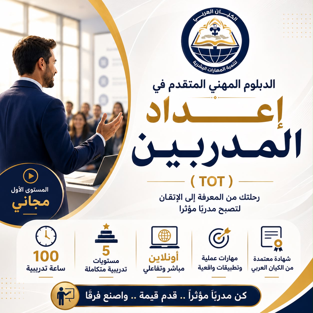 الدبلوم المهني المتقدم في اعداد مدربين ( TOT )